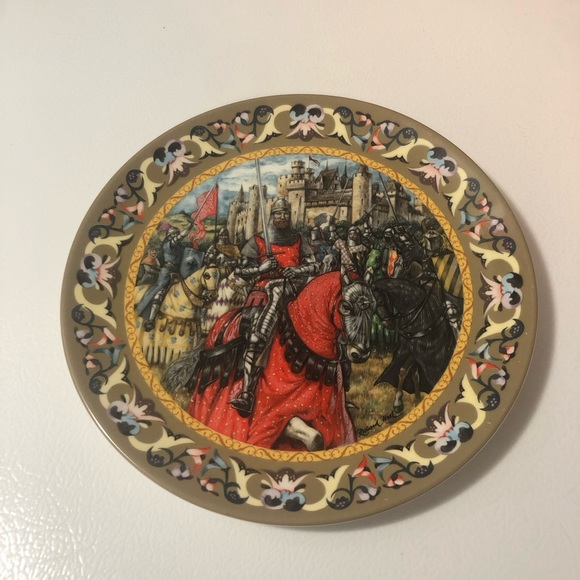 1987 Wedgwood King Arthur Decorative Plates 4, 5, & 6 Wedding Lancelot Knights - Picture 9 of 15